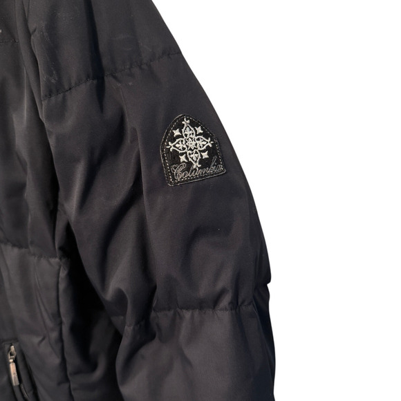 Columbia Womans M Down $225 Puffer Jacket Waterproof Hooded Coat Snow Black - Picture 7 of 9
